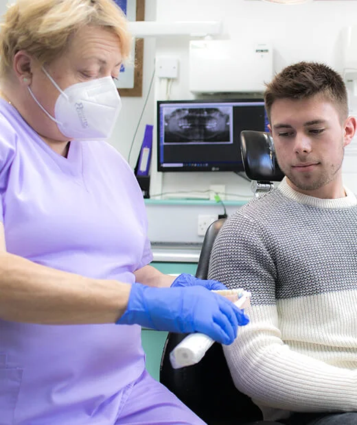 Patient at a hygiene appointment in Swindon